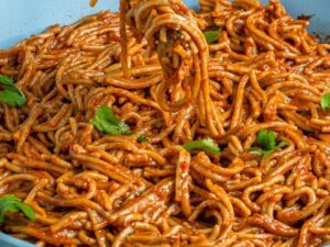 Jollof spaghetti